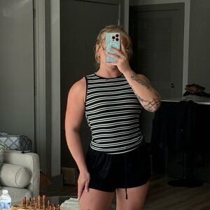 Wild Fable Black and White Striped Tank Top